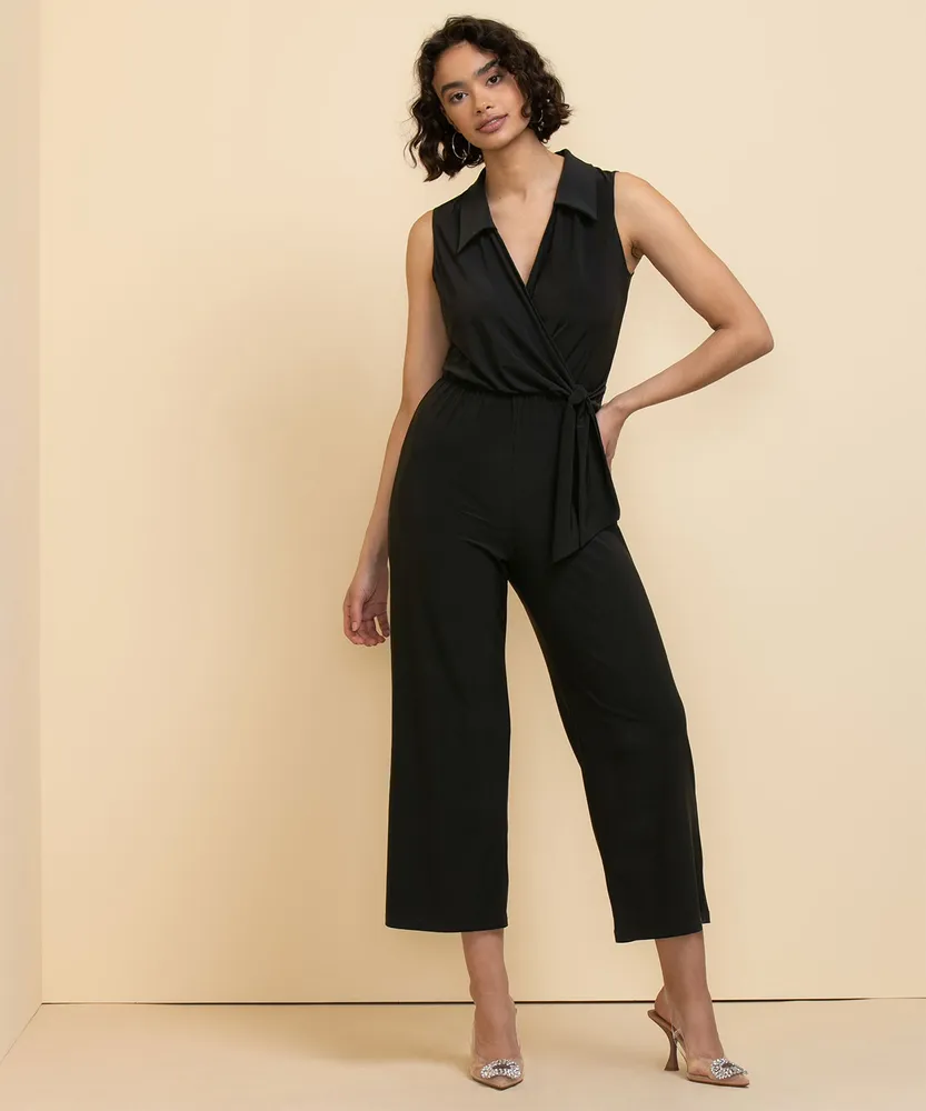 Tash + Sophie Wrap Jumpsuit with Collar