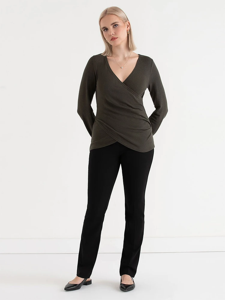 Fine Knit Hacci Wrap Top