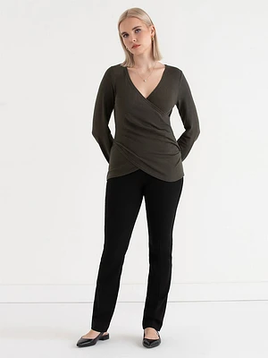 Fine Knit Hacci Wrap Top