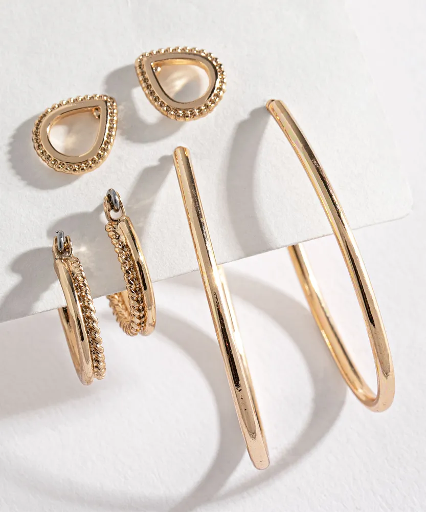 Gold Multi-Pack Earring Trio