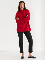 Mock Neck Pocket Tunic Sweater