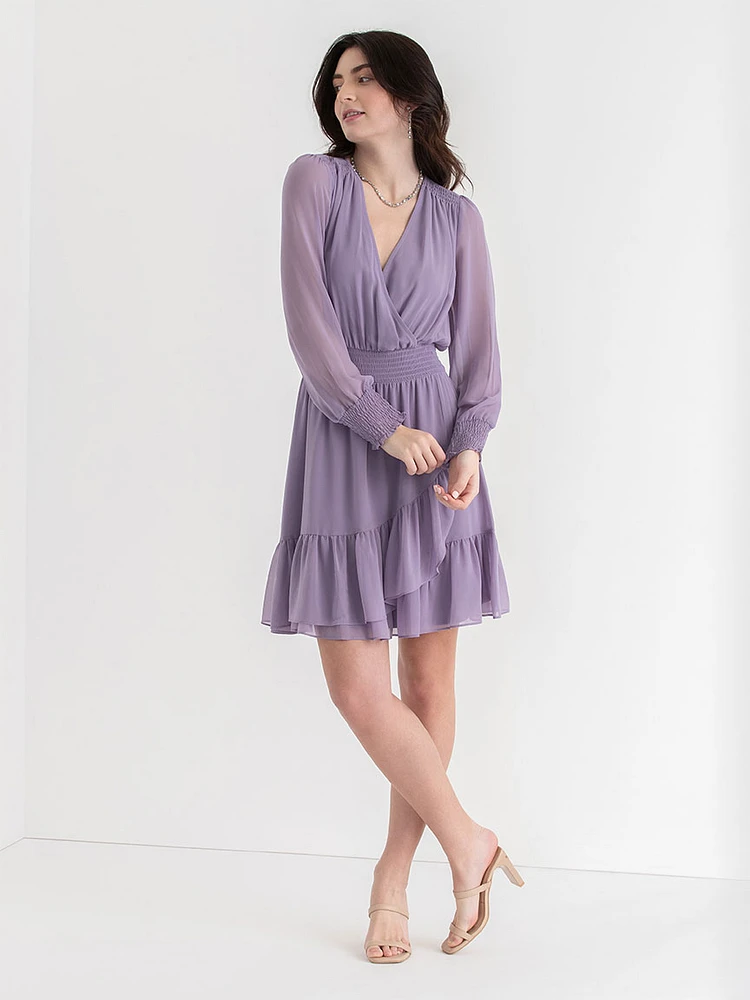 Nova Smocked Mini Dress Chiffon