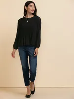 Long Sleeve Release Pleat Blouse