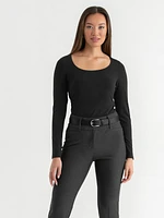 Long Sleeve Scoop Neck Top