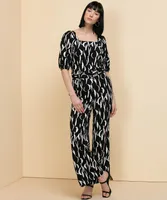 Puff-Sleeve Square Neck Blouse