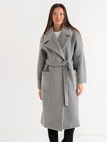 Double Faced Wool Wrap Coat