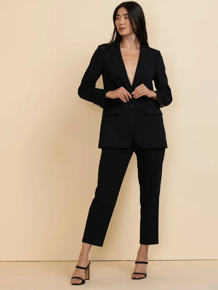 Double Button Relaxed Blazer Luxe Tailored