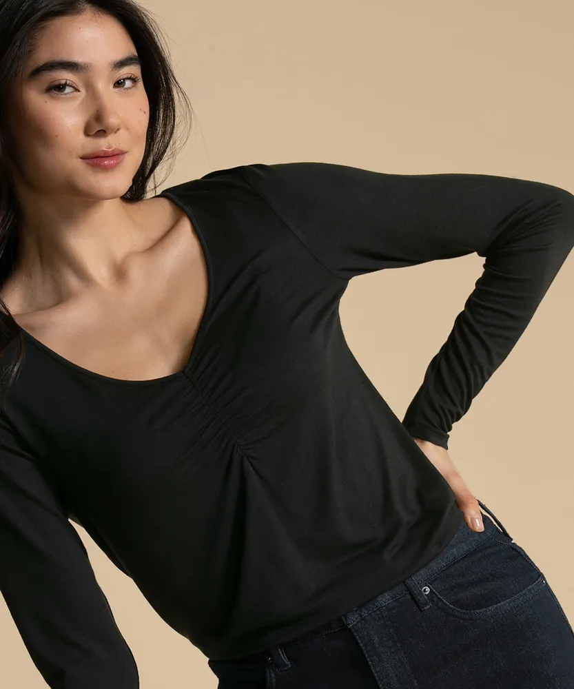 Eco-Friendly Ruched Front Essential Top