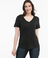 V-Neck Curved Hem Tee