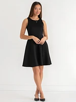 Scuba Fit & Flare Dress with Pockets