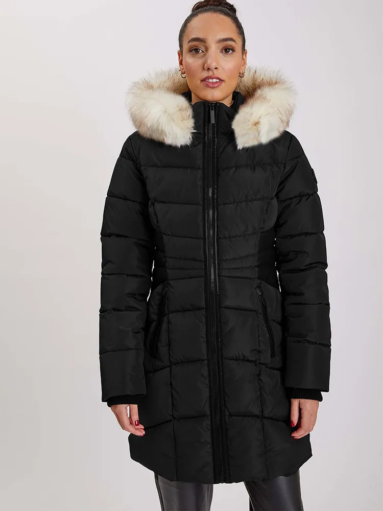 Puffer Jacket with Waist Insert