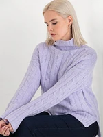 Mock Neck Cable Sweater