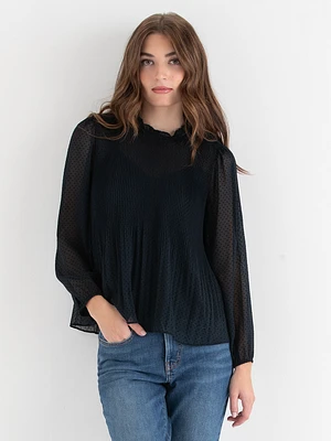 Flock Dot Blouse with Cami