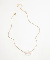 Clear Resin Flower Necklace