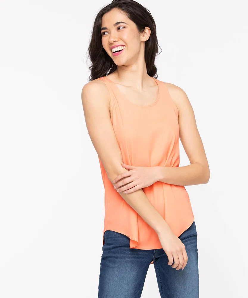 Pleat Back Sleeveless Blouse