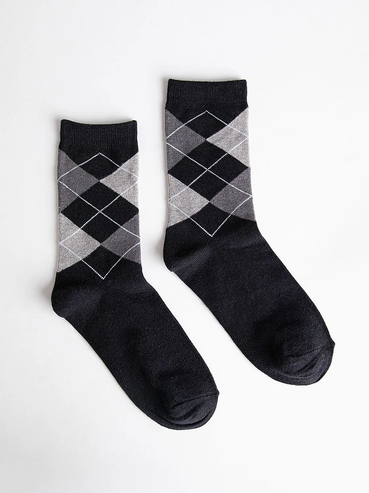 Argyle Crew Socks