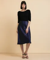 Tash + Sophie Satin Elastic Waist Skirt