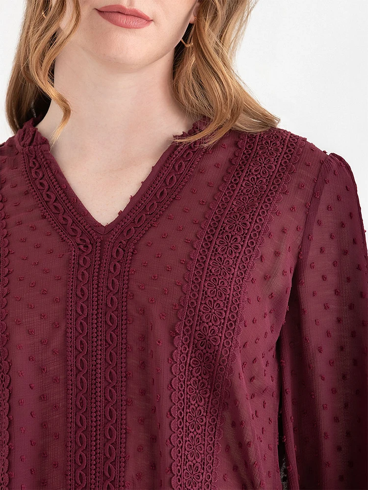 Sheer Swiss Dot Blouse