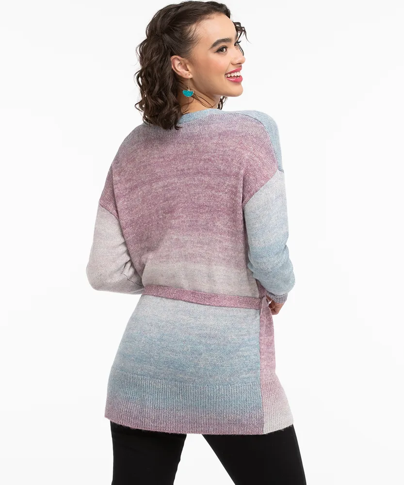 Belted Space Dye Cardigan