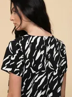 Lydia Short Sleeve Button-Back Blouse