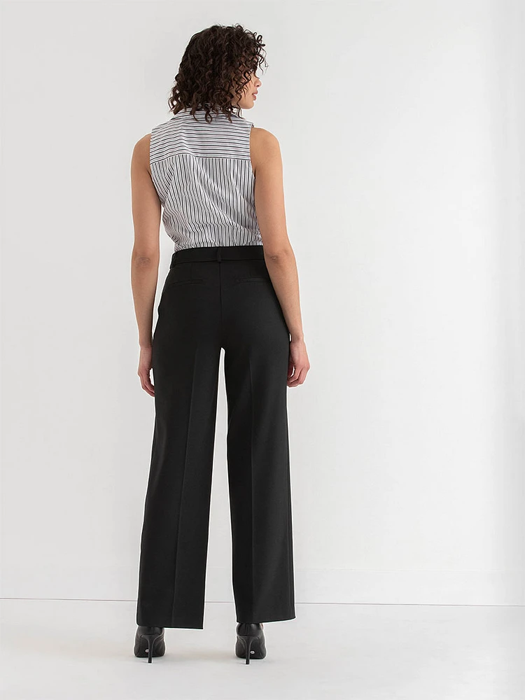 Weslee Wide Leg Pant Ponte Twill