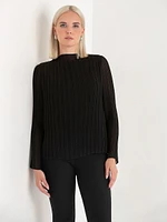 Boat Neck Chiffon Blouse