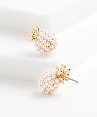 Pearl Pineapple Stud Earring