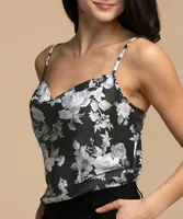 Strappy Satin Cowl Blouse