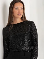 Sequin Crew Neck Top