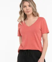 V-Neck Curved Hem Tee