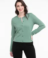 Ribbed Button Front Cardigan