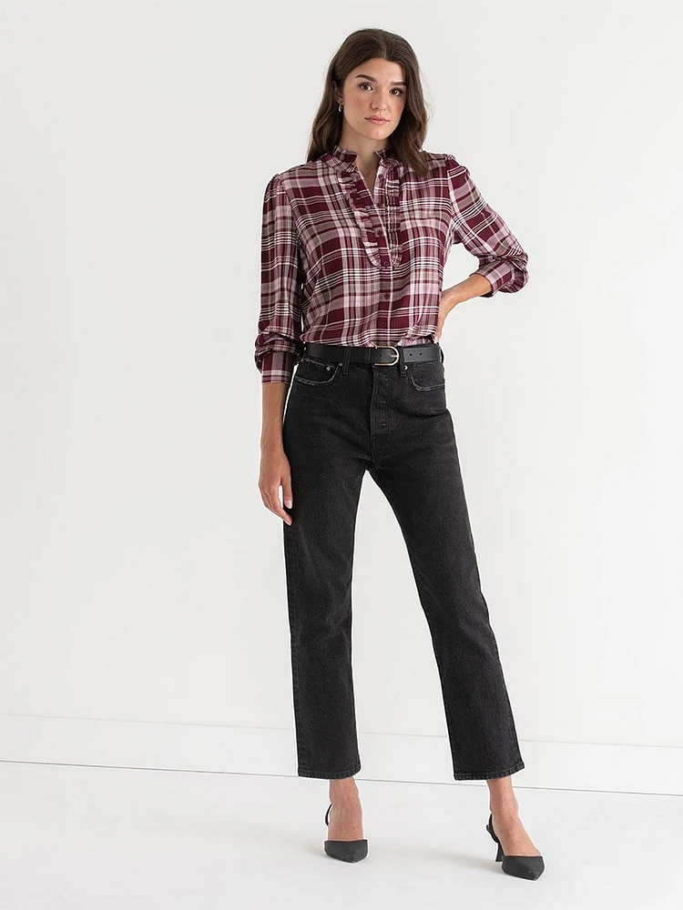 Ruffle Placket Blouse