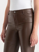 Straight-Leg Faux-Leather Pant