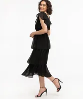 Tiered Flutter Sleeve Dress