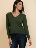 Long Sleeve Cashmere-Blend V-Neck Sweater