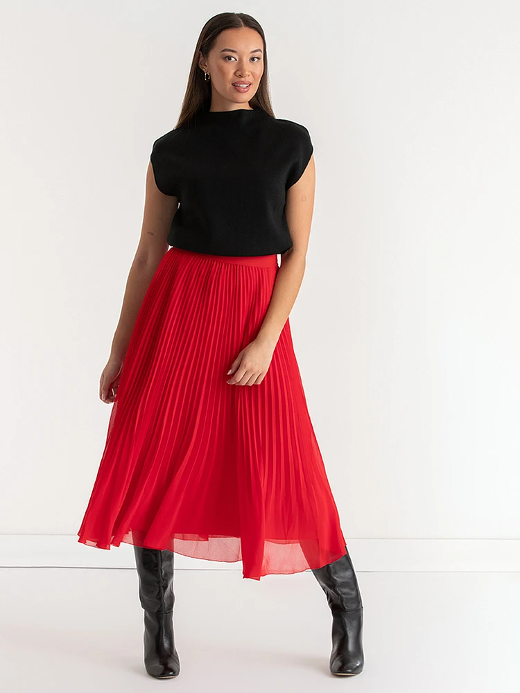 Release Pleat Midi Skirt