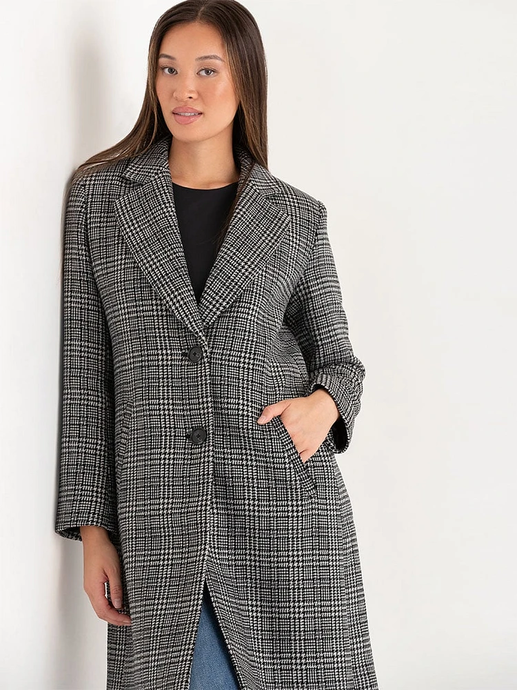 Kennedy Houndstooth Wool Coat