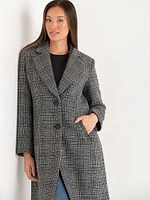 Kennedy Wool Top Coat Houndstooth