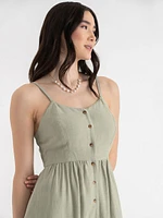 Sweetheart Linen Blend Mini Dress