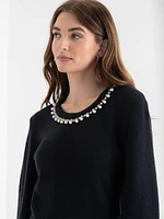 Jewel Necklace Pullover Sweater