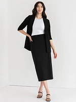 Ponte Twill Midi Skirt