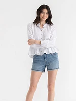 Tiered Linen Blouse