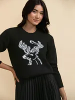 Crewneck Mossy Reindeer Sweater