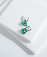 Modular Square with Heart Earrings