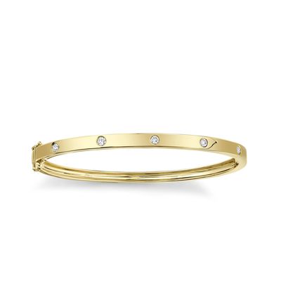 Shy Creation Bezel-set Diamond Bangle 1/3 ct tw 14K Yellow Gold