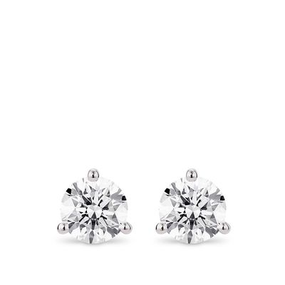 Lightbox 1.5-Carat Round Lab Grown Diamond Solitaire Stud Earrings in White/14K White Gold