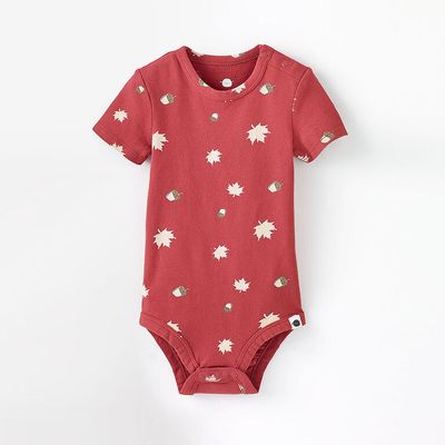short-sleeve play all day organic bodysuit, 18-24m - red
