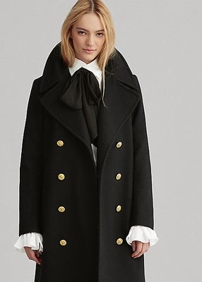 Manteau en laine coupe croisée