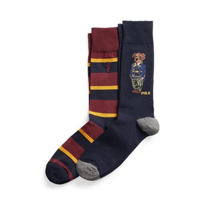 2 paires Polo Bear/écossaise chaussettes