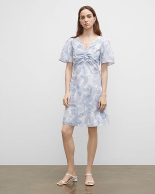 Printed Ruched Front Dress